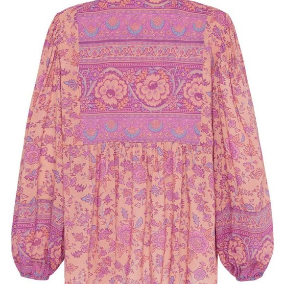 Spell Folk Song Blouse in Blossom M pink orange - Picture 2 of 2